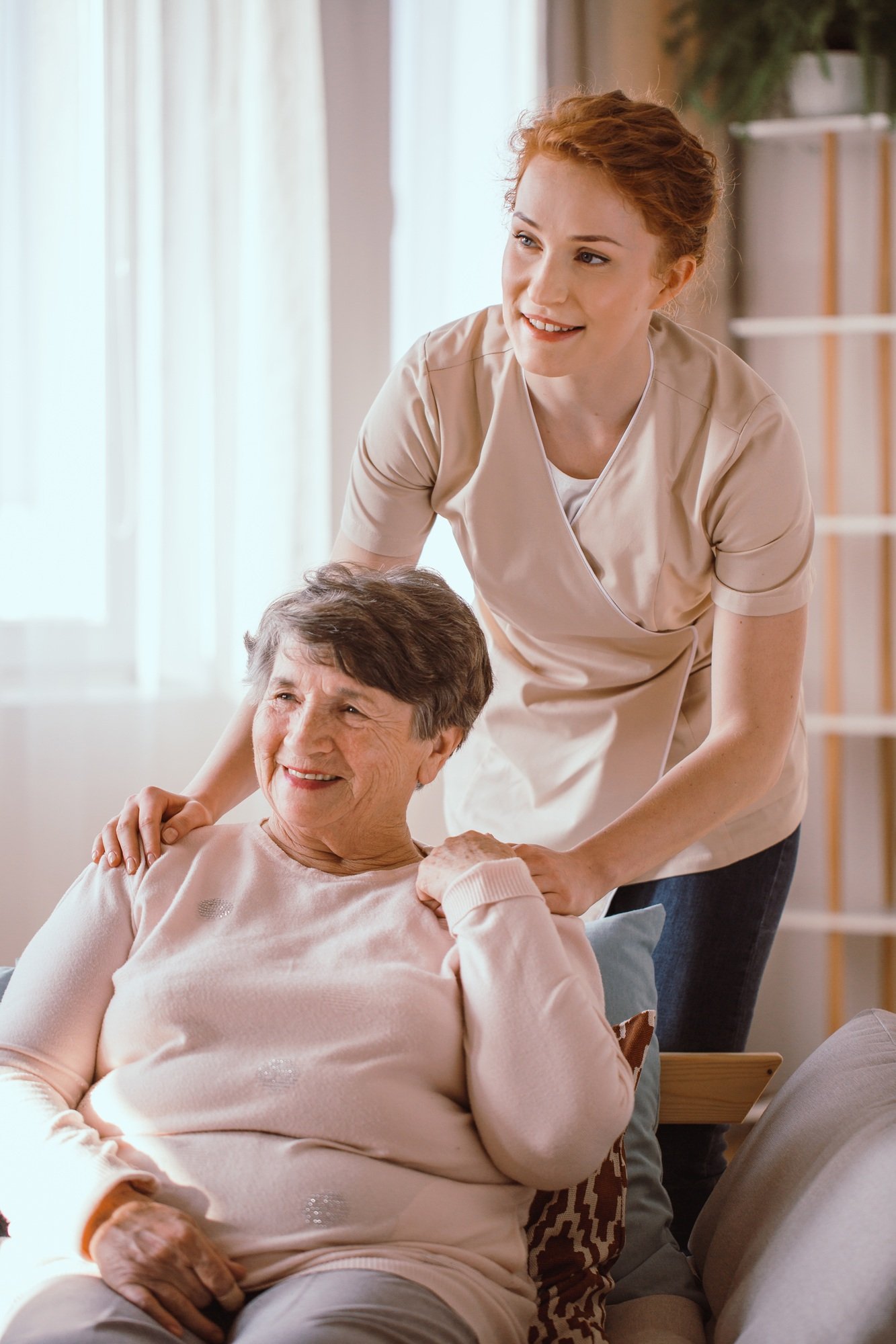 Helping older woman in NDIS Household Task